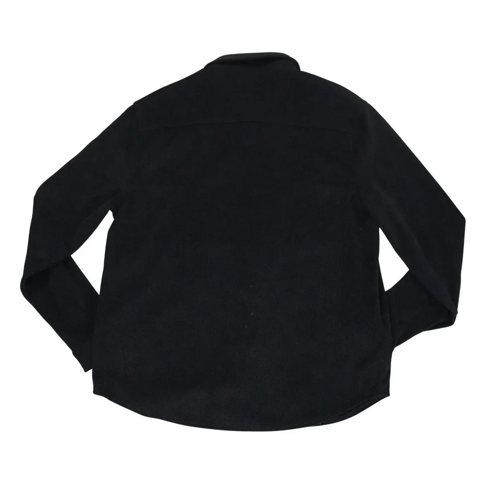 Mode of One Corduroy Long Sleeve Snap Front Solid Color Men's Shirt Black size M
